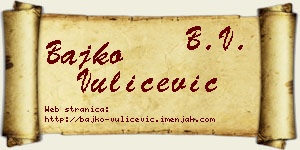 Bajko Vulićević vizit kartica